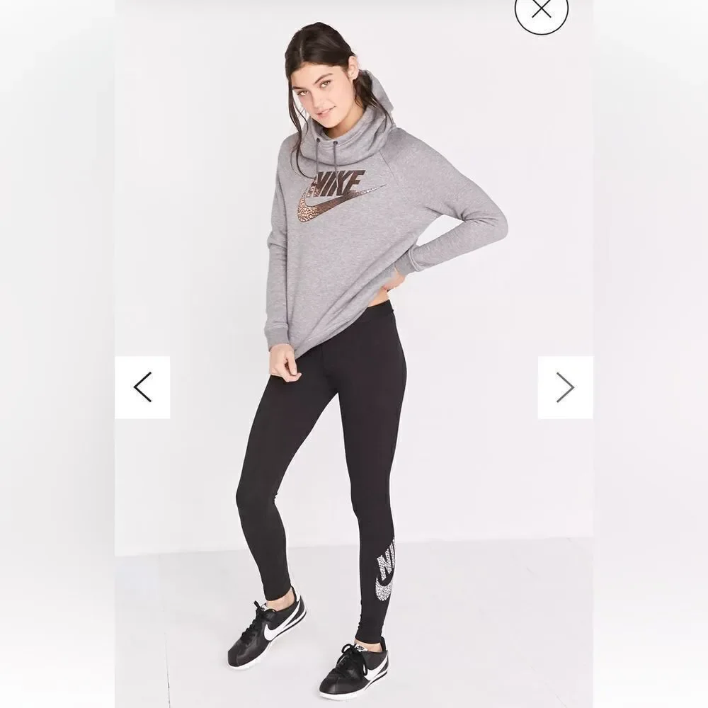 NIKE black and silver Leg-A-See GX1 Foil Legging size S.